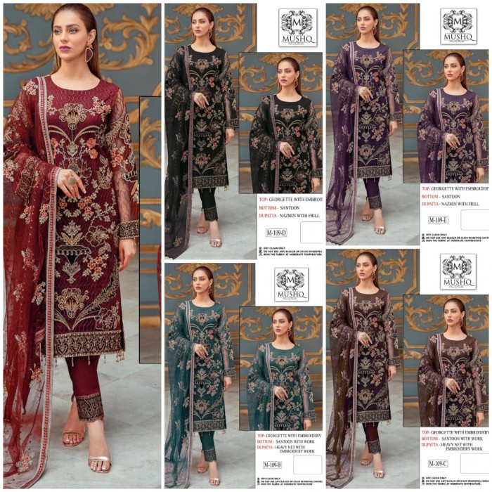 Mushq 109 Collection Faux Georgette Pakistani Salwar Suits